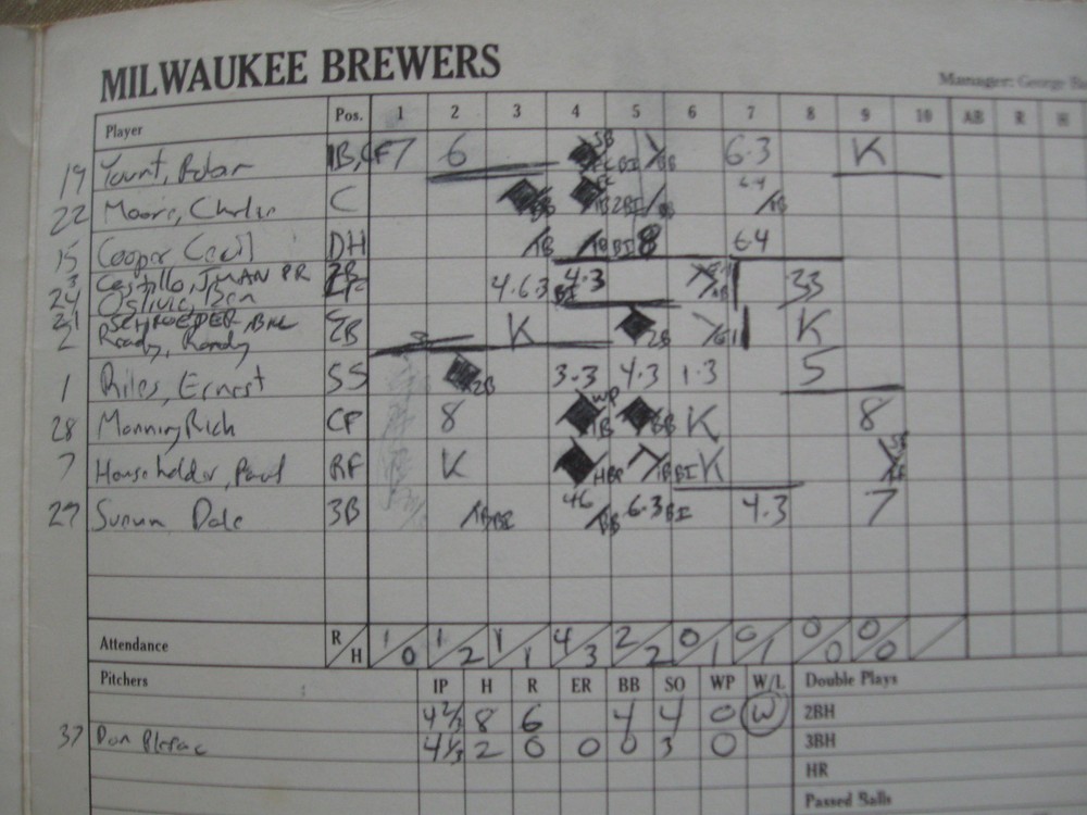 1986 Seattle Mariners Scorecards (Brewers & .Blue Jays) 2
