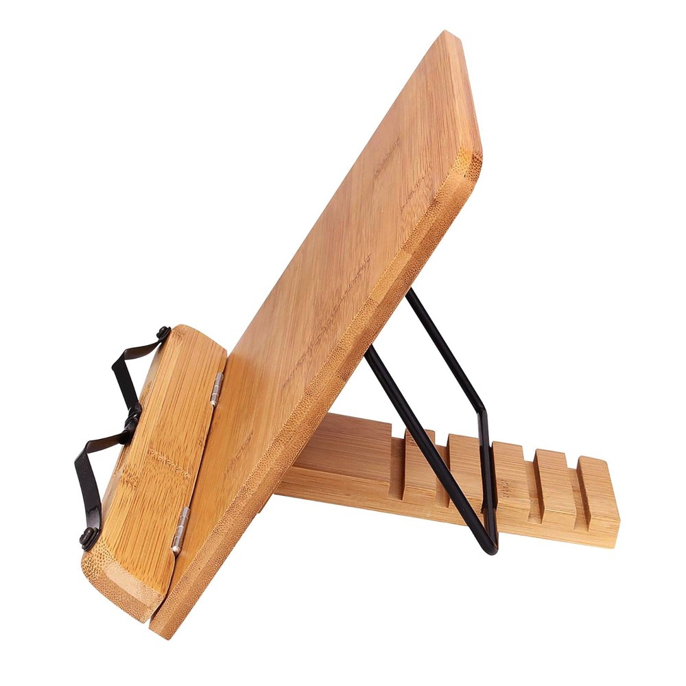 Adjustment Book Stand Bamboo Reading Rest Tablet Rack Home Study Holder Foldable
