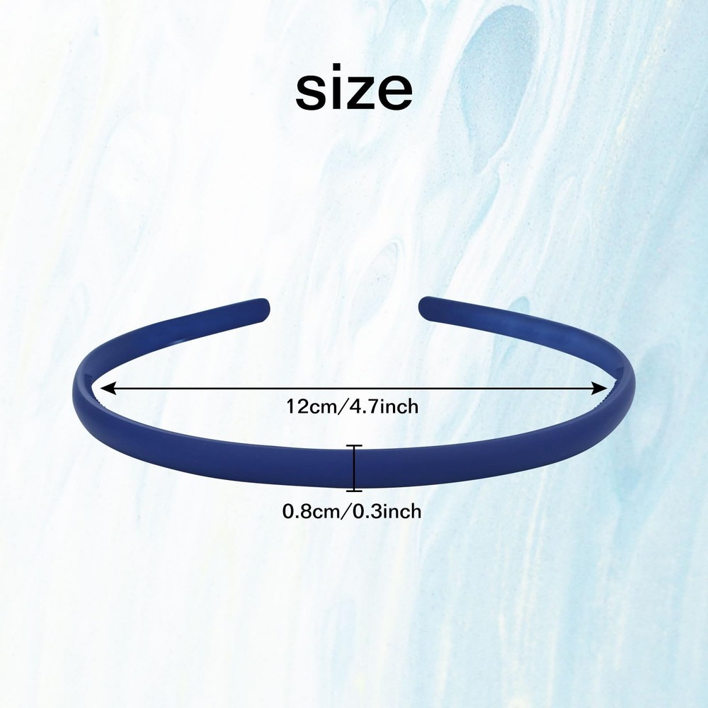 10 Pieces Wide 0.8cm/0.3" Solid Plain Blank Thin Matte Plastic Headbands with...