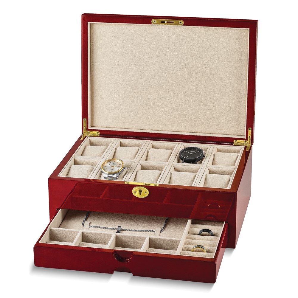 Cherry High Gloss Finish Accessories Watch Case