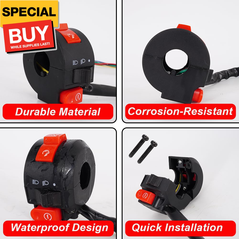 Left Kill Light Starter Switch 8 Wire 3-Function for Taotao SunL Peace Eagle RoK