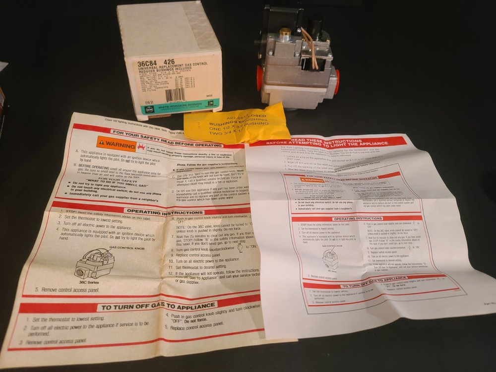 NEW IN BOX WHITE-ROGERS 36C84-426 GAS VALVE TYPE 426