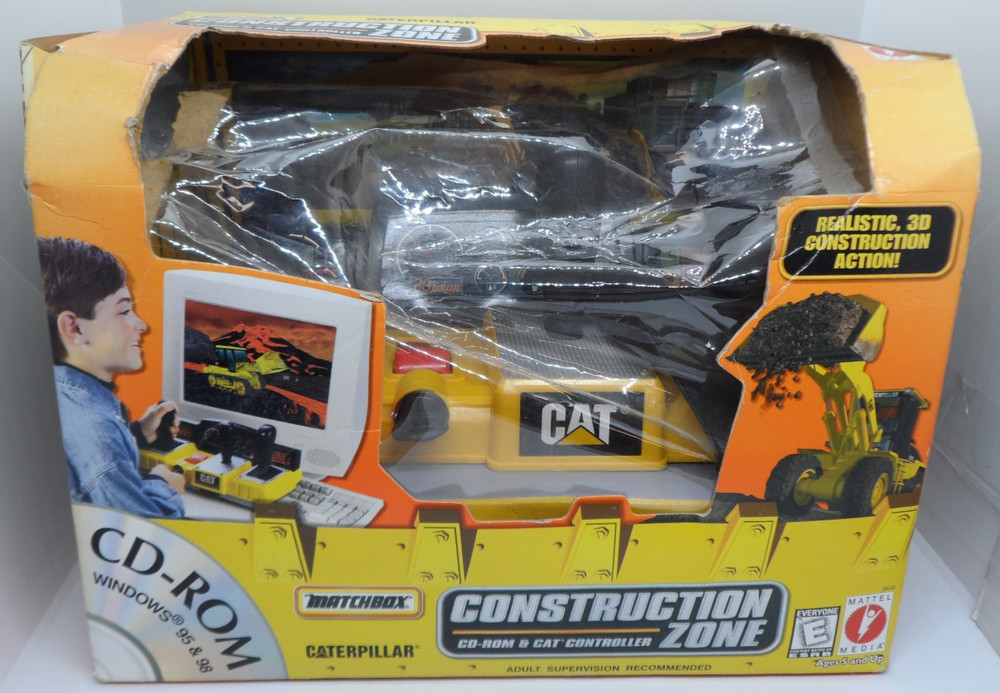NIB: Matchbox Caterpillar Construction Zone CD ROM & CAT Controller RARE
