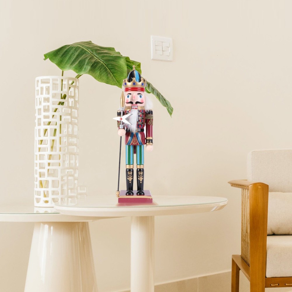 Nutcracker Puppet Ornament Wooden Walnut Shape Desktop Decor