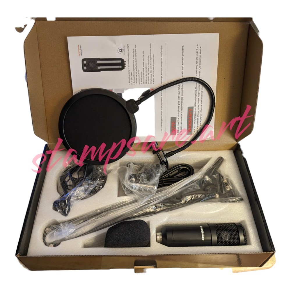 Caattiilaa Professional USB Condenser Microphone PC Streaming Podcast Recording
