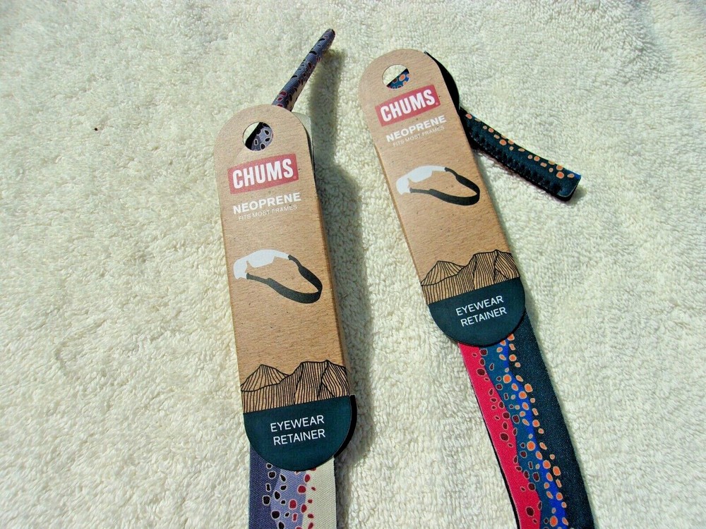 NWT Chums two eyewear retainers, neoprene, fits most frames, two different items