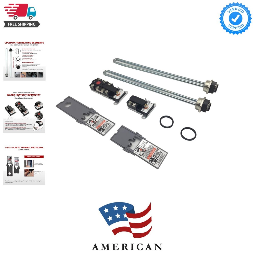 Electric Water Heater Tune-Up Kit, Includes Two 4500W 240V Water Heater Eleme...