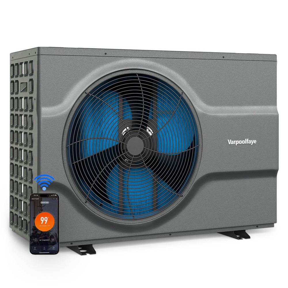 Inverter Electric Pool Heat Pump 58000BTU for Above and Inground Pools 17000 Gal
