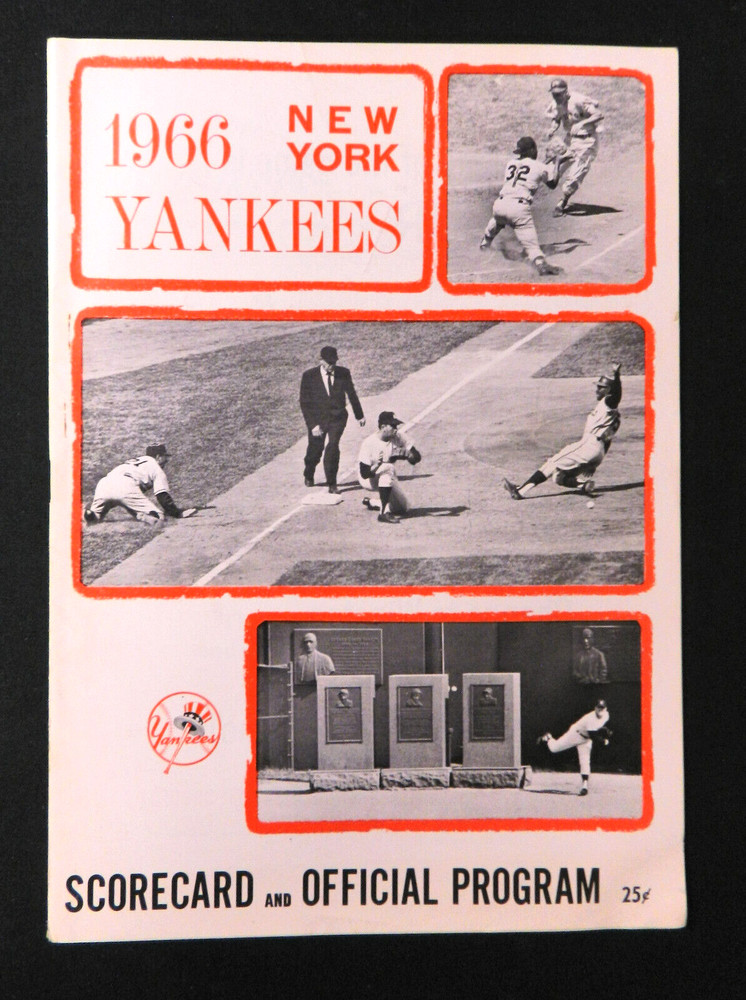 1966 New York Yankees Baseball Program Scorebook
