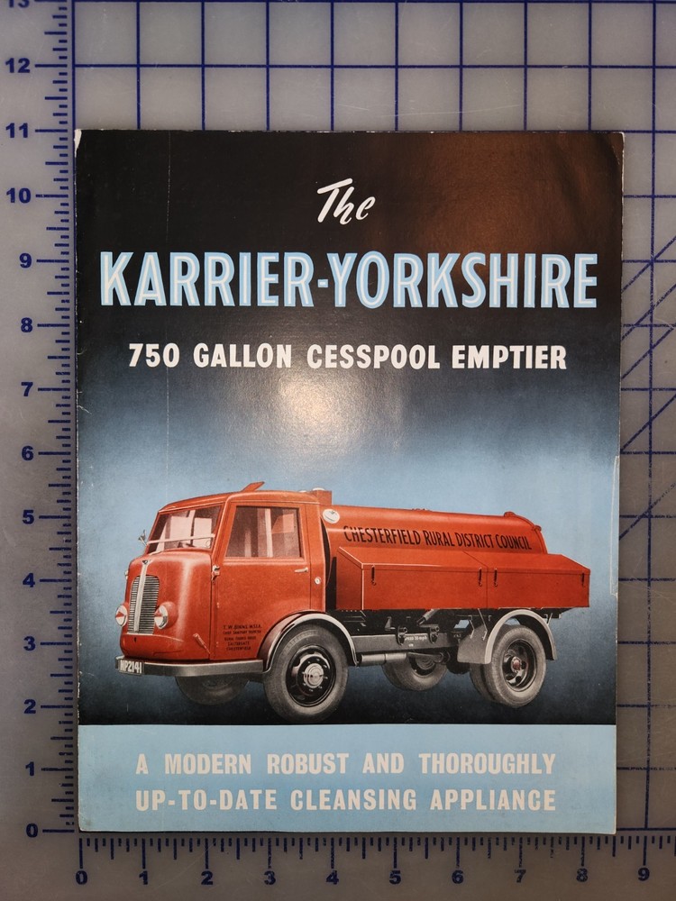1950 Karrier Yorkshire Cesspool Emptier Rootes Brochure Original