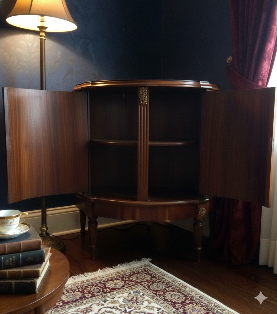 Modern Glass Top Console Table: Walnut Sideboard Buffet and Entryway Server Cred