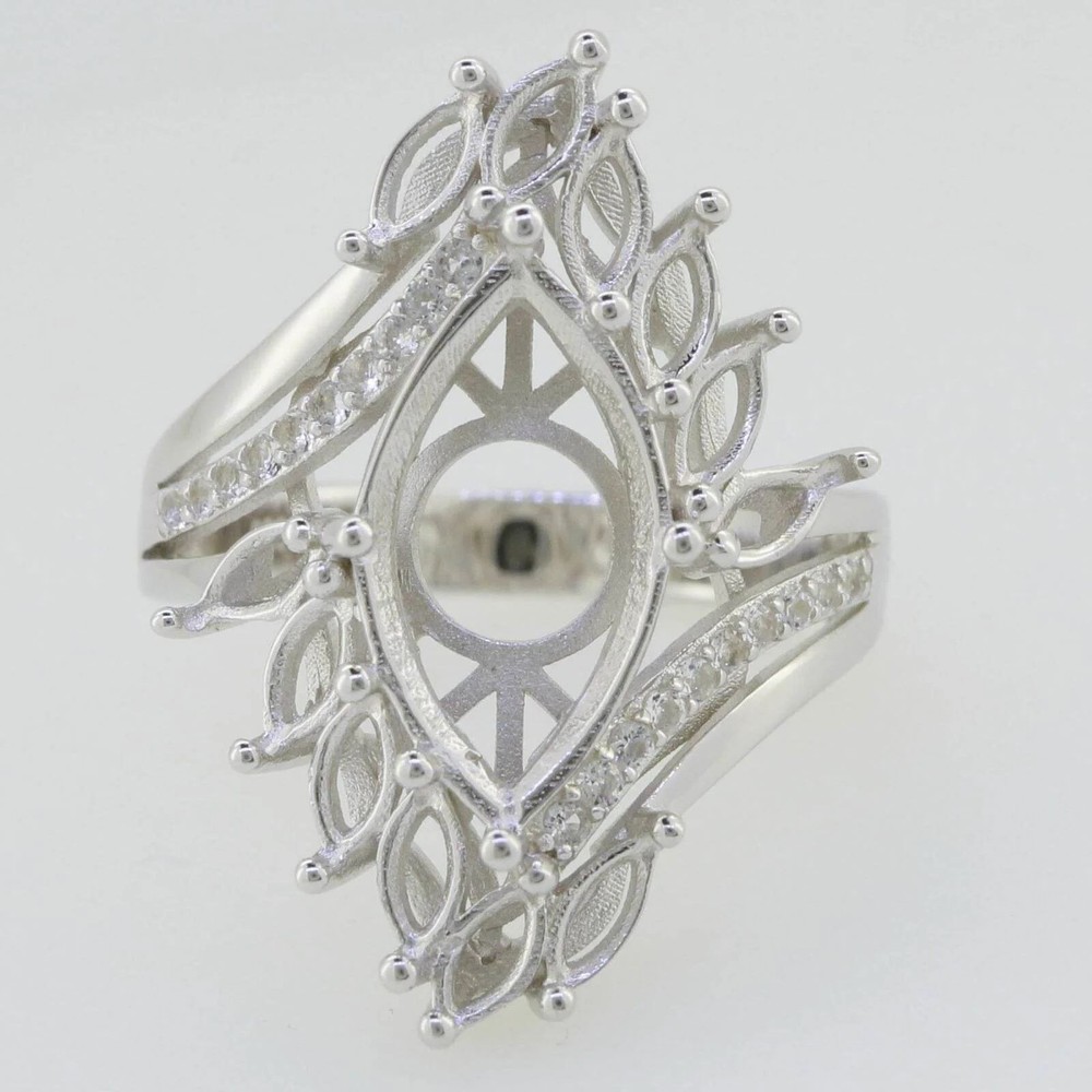 Semi Mount Ring Setting Marquise 10x5mm Ring 925 Sterling Silver Ring
