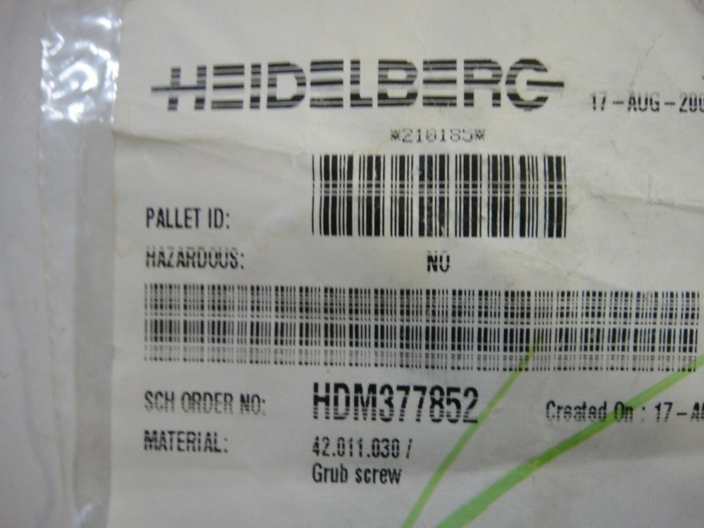 Heidelberg Grub Screw, part #42.011.030