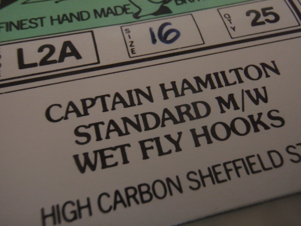 Partridge L2A Captain Hamilton Std Med Wt Wet Fly Hooks - size 16