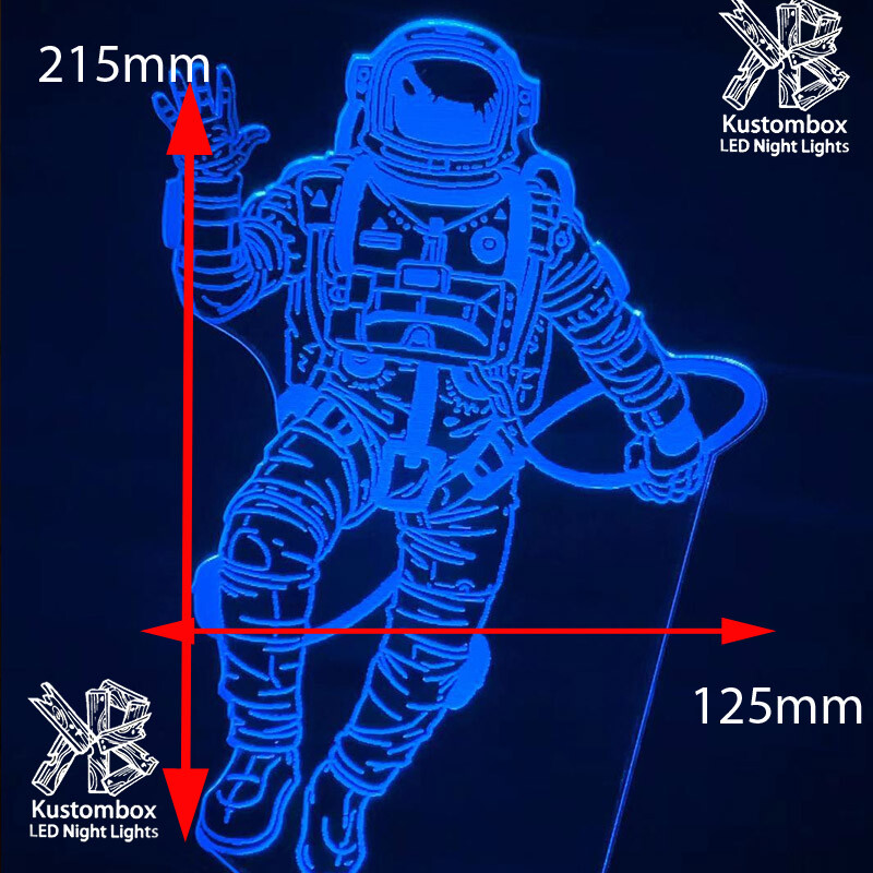 SPACE MAN ROCKET ASTRONAUT 3D LED BATTERY USB NIGHT LIGHT REMOTE 7 COLOUR LAMP