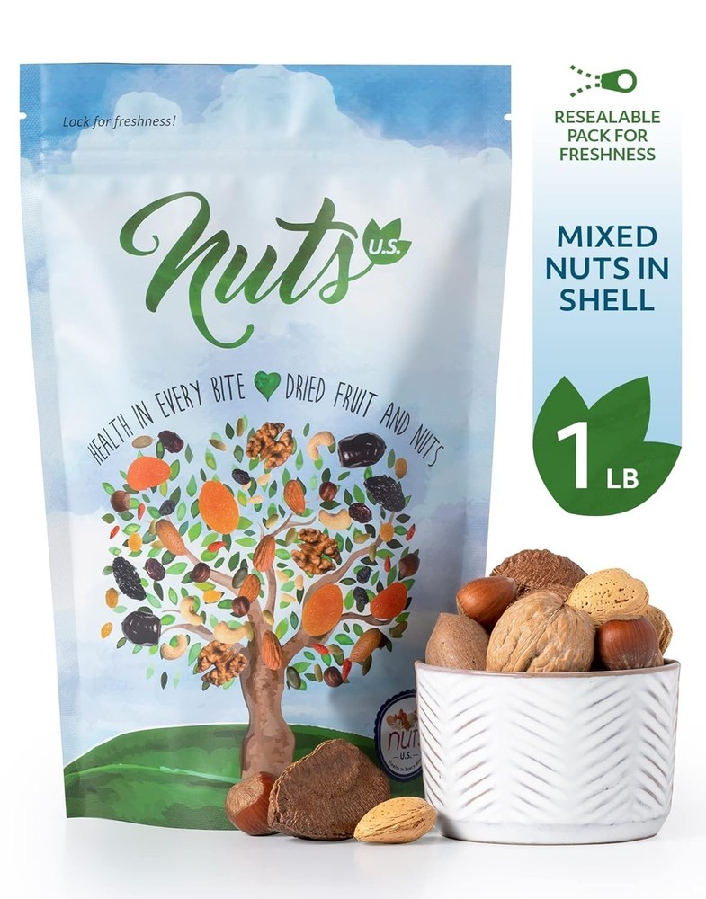 Nutty Fresh In Shell Mixed Nuts - 1 LB Resealable – Perfect for Snacking