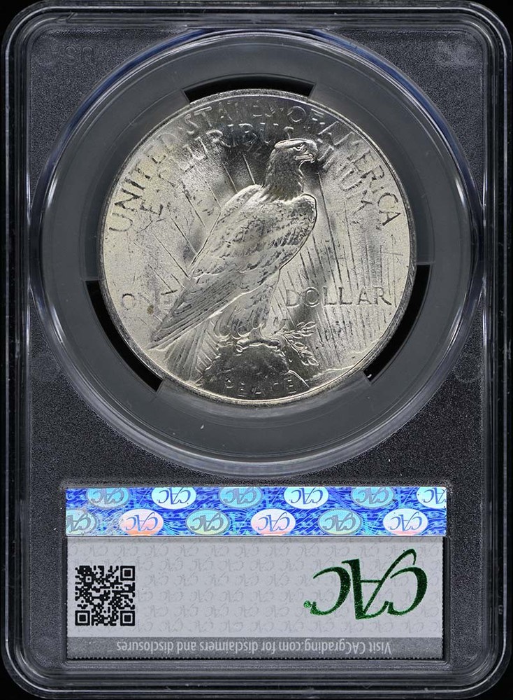 1923 $1 Peace Dollar CACG MS65