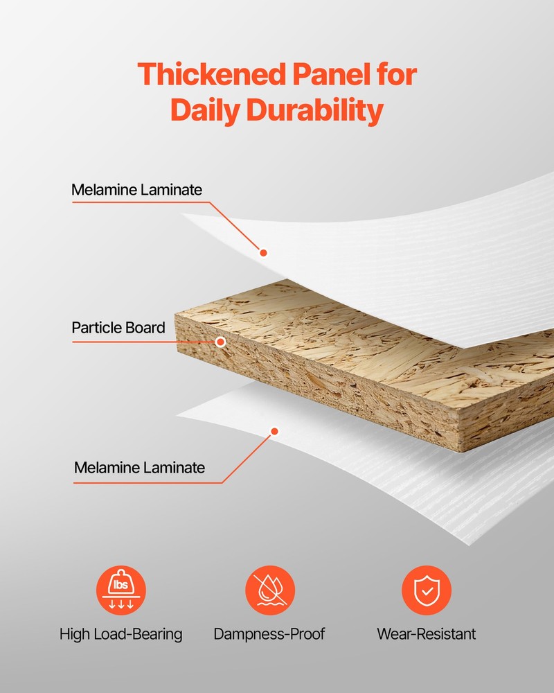 VEVOR Reception Desk 31.5 inch Rectangular Front Counter Table with LED & Drawer