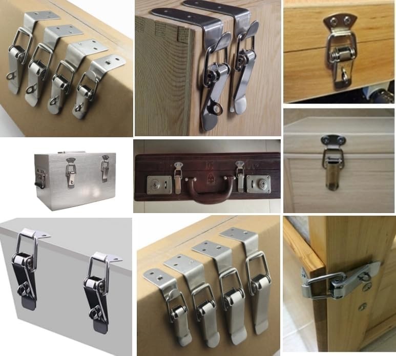 Latch, Stainless Steel Spring Loaded Toggle Latch,With locking hole, Silver Catc