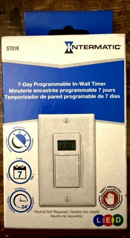Intermatic ST01K Astronomic 7-Day Programmable Digital In-Wall Timer *NEW*