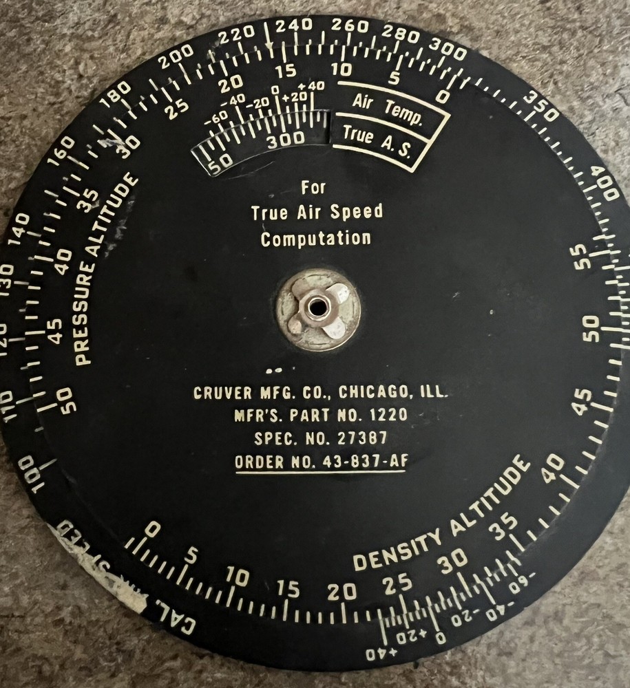 AAF TYPE D-4 TIME & DISTANCE COMPUTER-