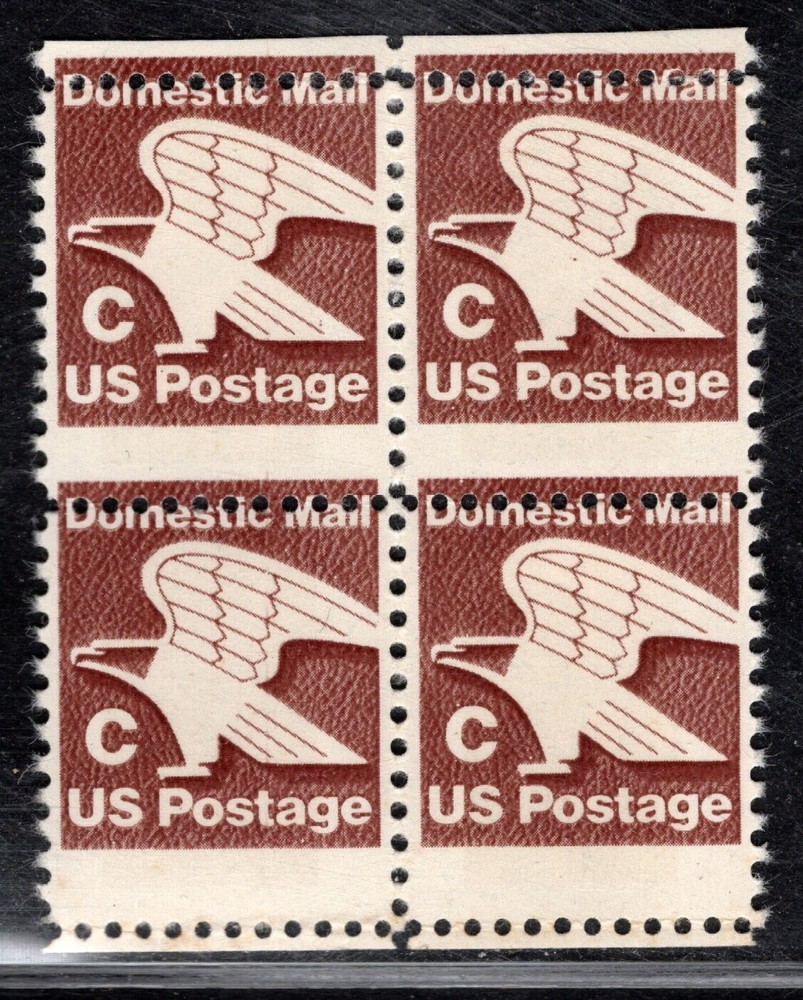 Perfectly Flawed EFO SN 1946 MNH Error- Eagle C Rate -Misperf Block of 4
