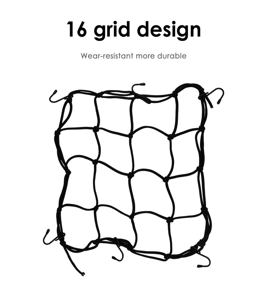 Cargo Net Motorcycle Helmet Mesh Storage Tie Down Adjustable Bungee Cord Black*1