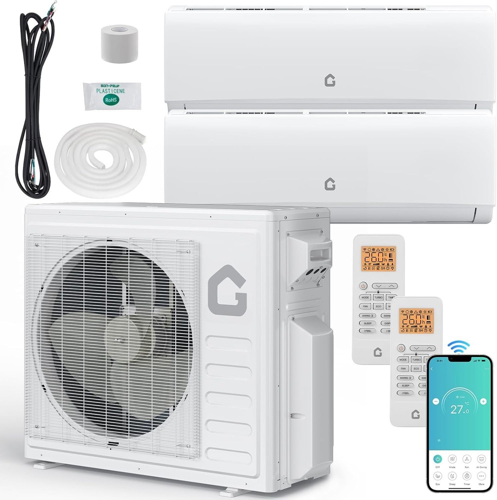28000 BTU Dual Zone 18K+18K Mini Split Air Conditioner Heating & Cooling Systems