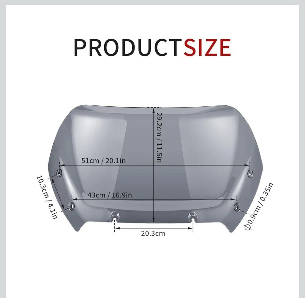 11.5" Wave Windshield Windscreen Wind Splitter Compatible for Harley CVO Black