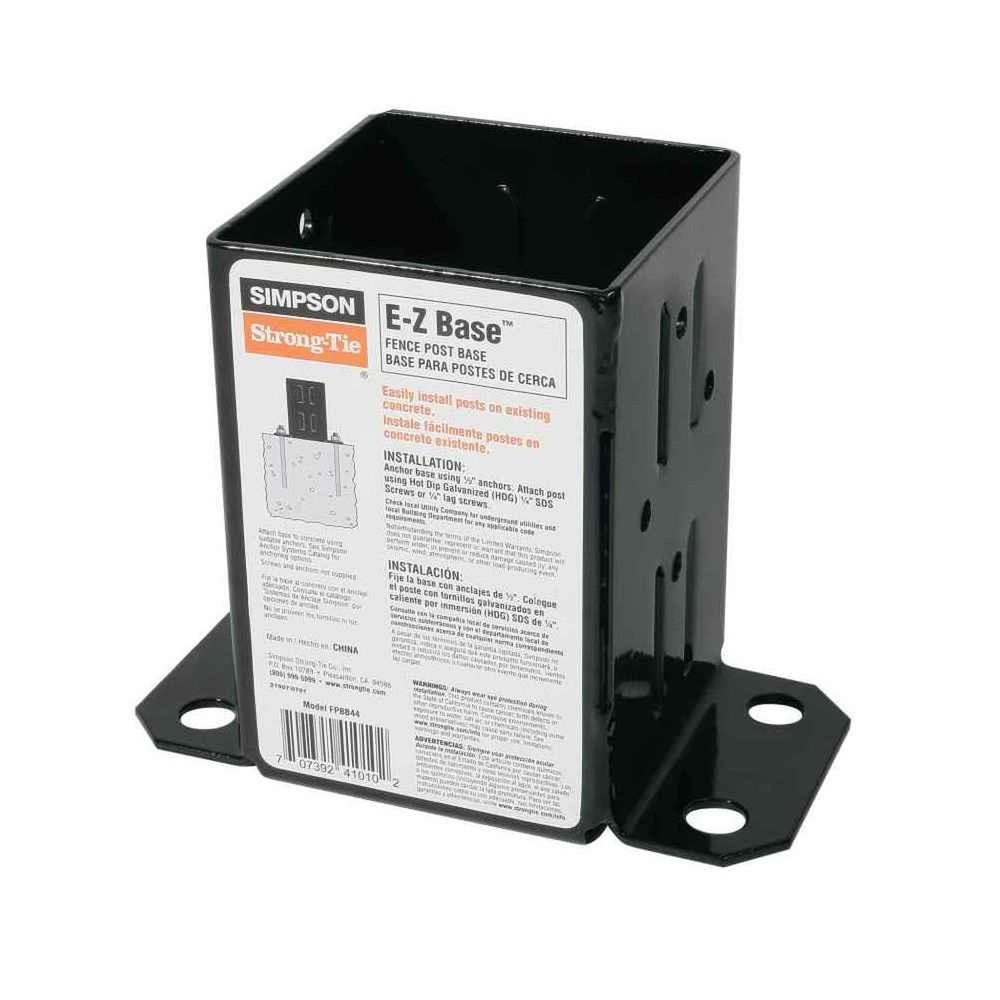 Simpson FPBB44 E-Z Base Black Powder-Coated Post Base for 4x4