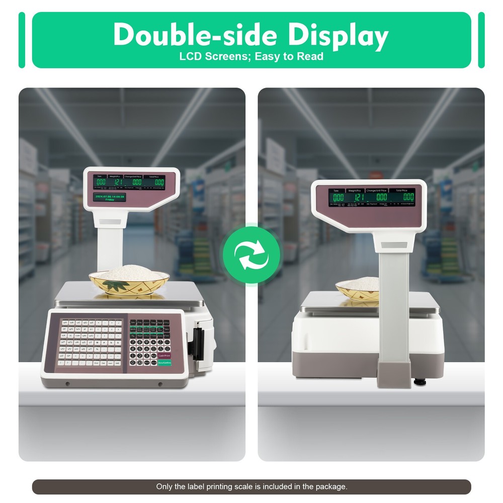 Electronic Weight Scale With Thermal Label Printer Digital Price Computing Scale