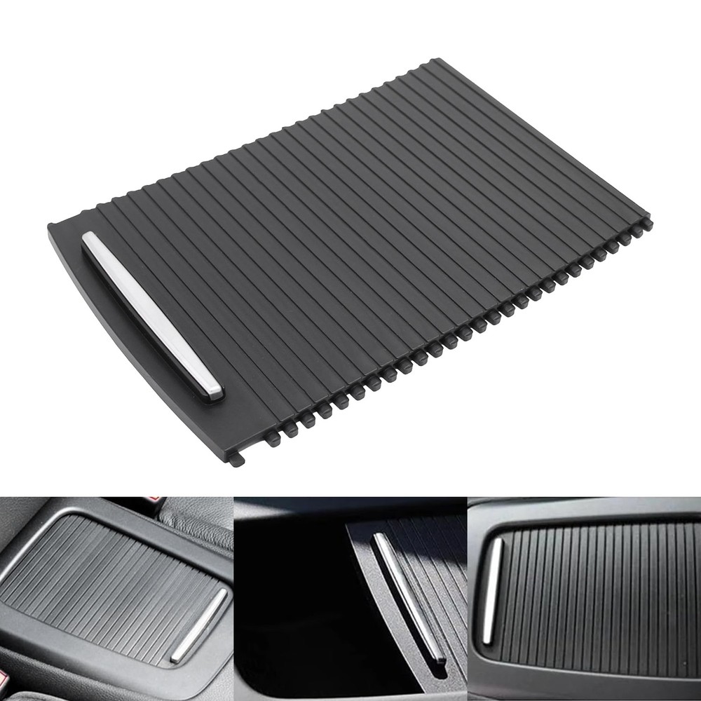 For BMW 3-Series E92 E93 Black Rear Console Storage Box Roller Tray Cover