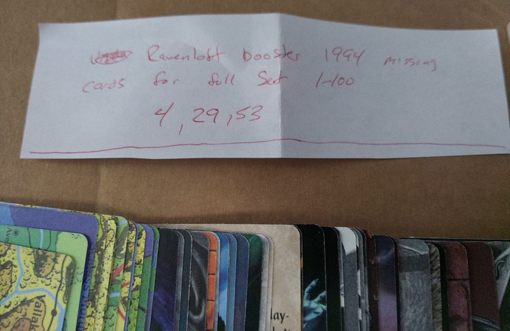 Spellfire CCG Ravenloft Set 1994 TSR almost complete 1-100 missing #4, 29, 53