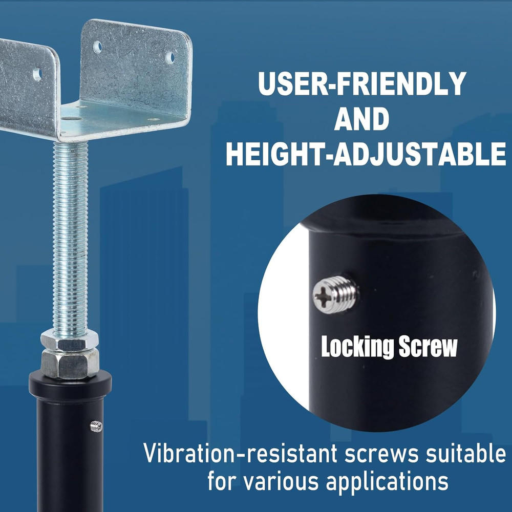 U-Shaped Floor Jack 4-Pack - Adjustable Steel Beam Support with U-Head Telepost