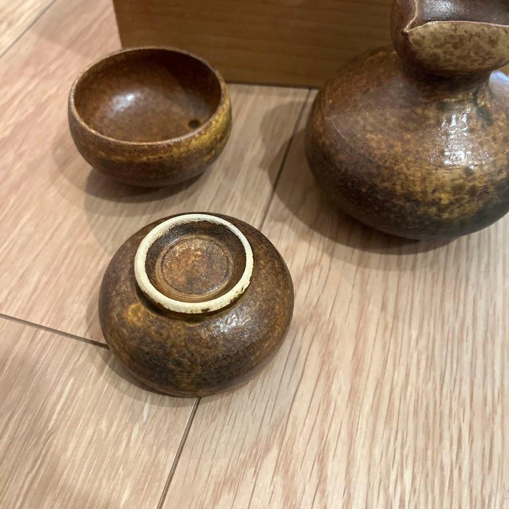 Shigaraki ware Shinzan sake set sake bottle Ochoco