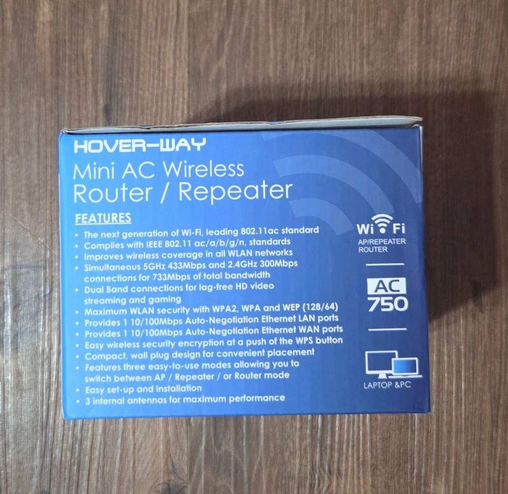 HOVER WAY AC750 MINI AC WIRELESS ROUTER/REPEATER