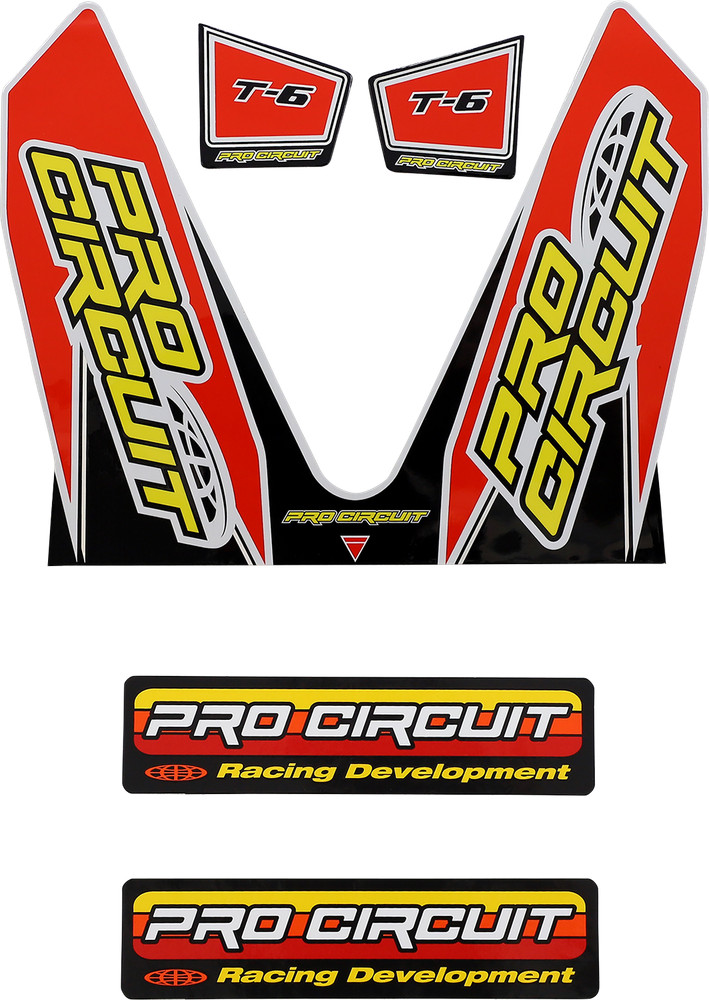 Pro Circuit T-6 Exhaust Mini Decals Red DC22MINI
