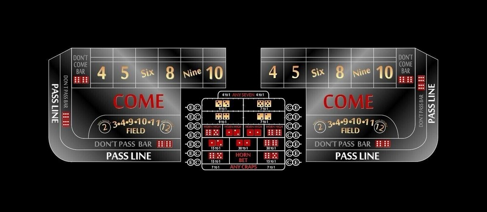 Craps table layout 10 foot black