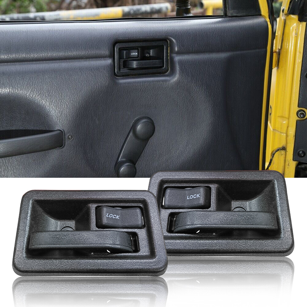 4X Inside Door Handle Front Left+Front Right For Jeep Wrangler 1987-2004 Black E