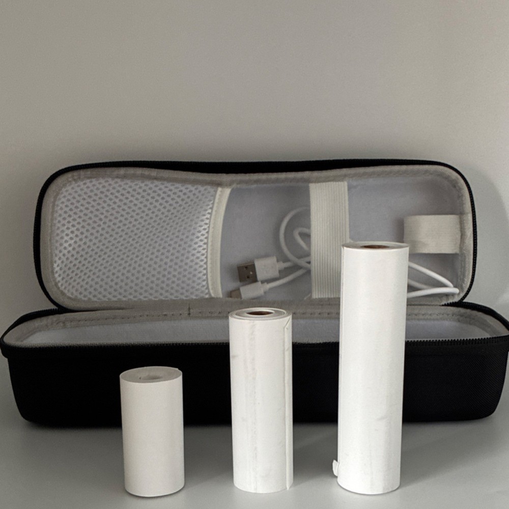 Phomemo M03 Portable Thermal Label Maker Printer USB-C with Case & Label Rolls