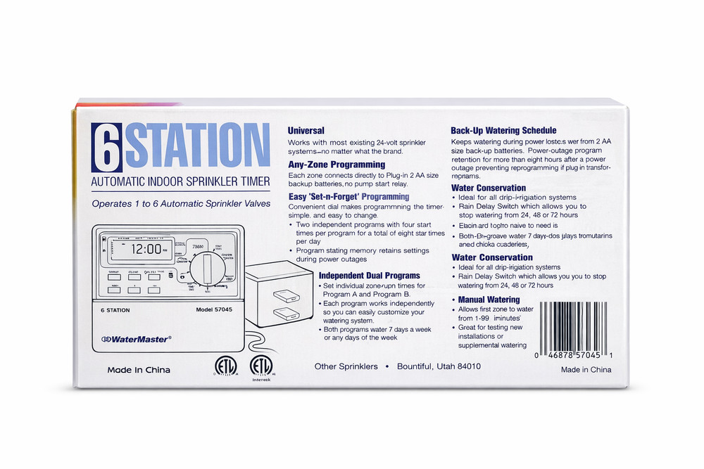 WaterMaster Orbit 6 Station Automatic Indoor Sprinkler Timer Model 57161