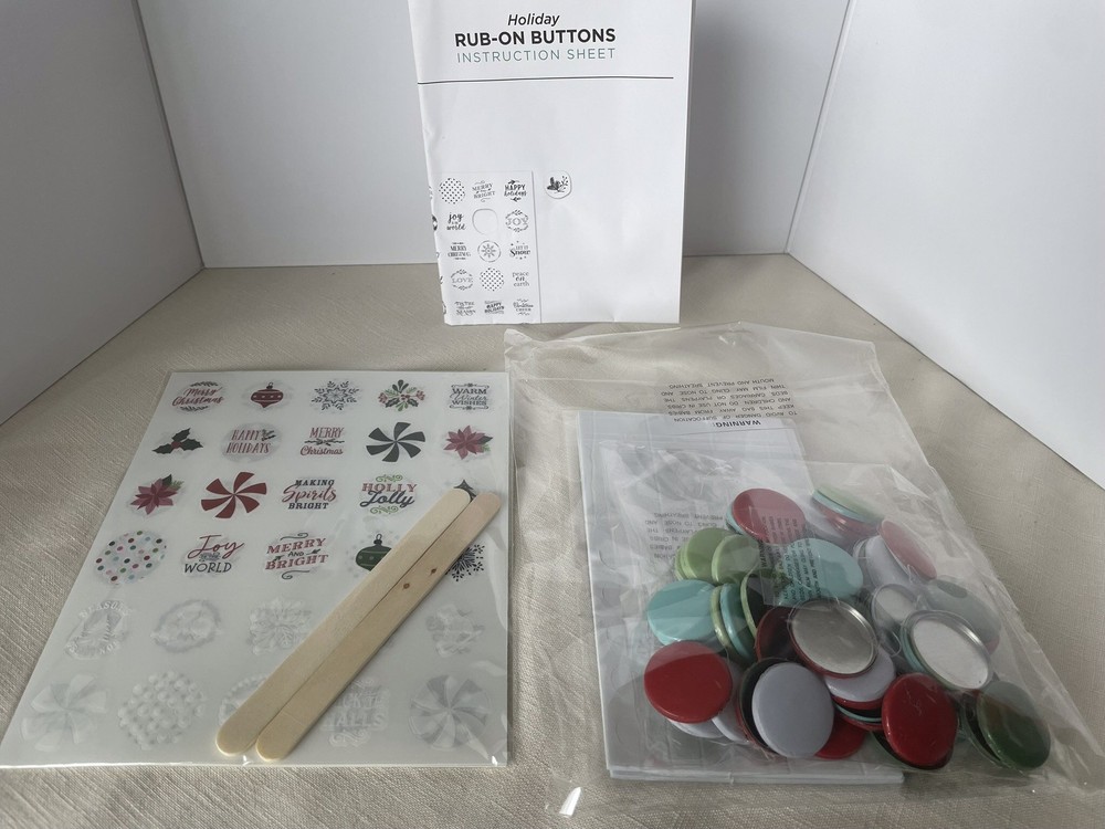 Diamond Press Rub-On Button Kit Holiday