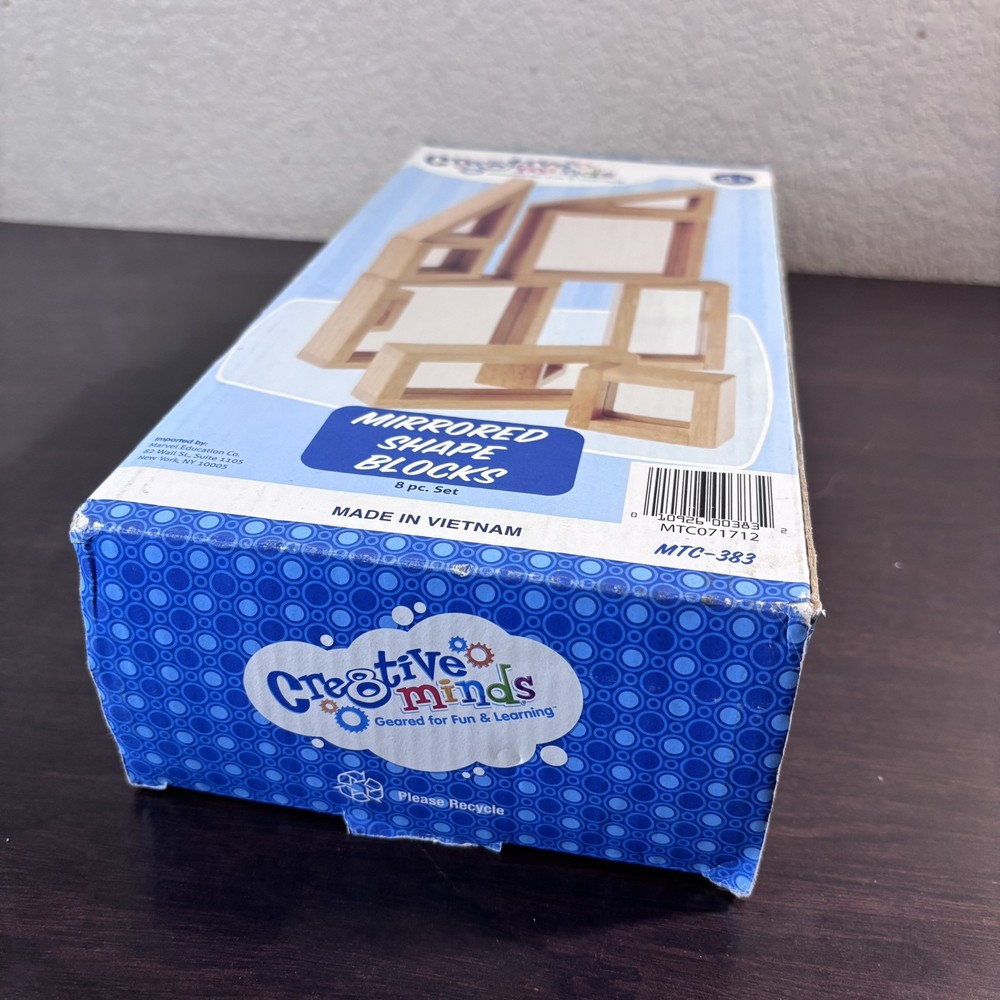 Creative Minds Hardwood Mirrored Shape Blocks - 8 Piece Set MTC-383