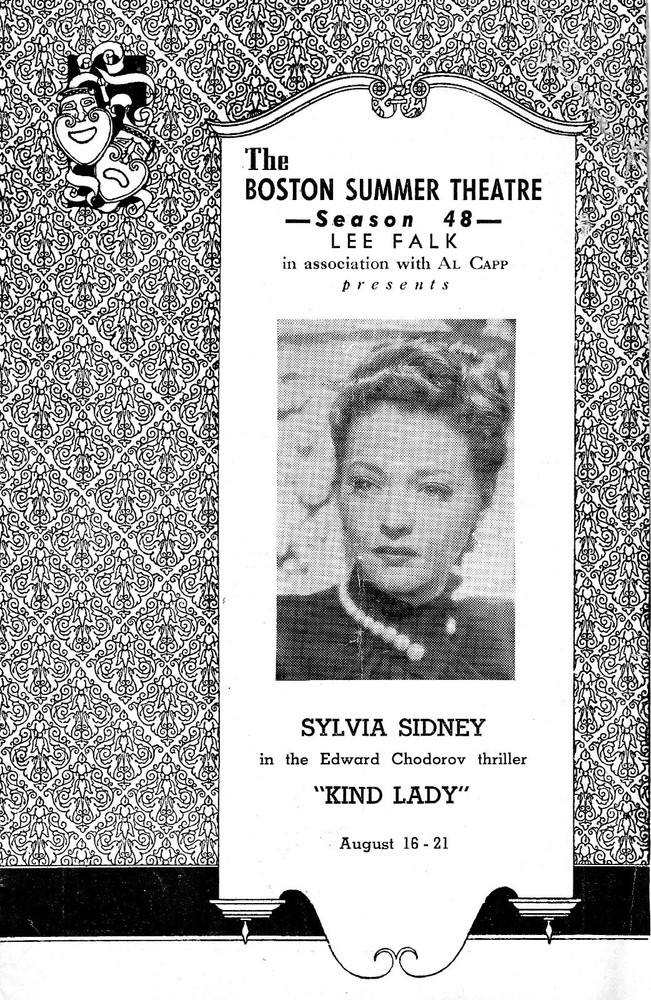 Sylvia Sidney "KIND LADY" Jerome Collamore / Cecil Clovelly 1948 Boston Program