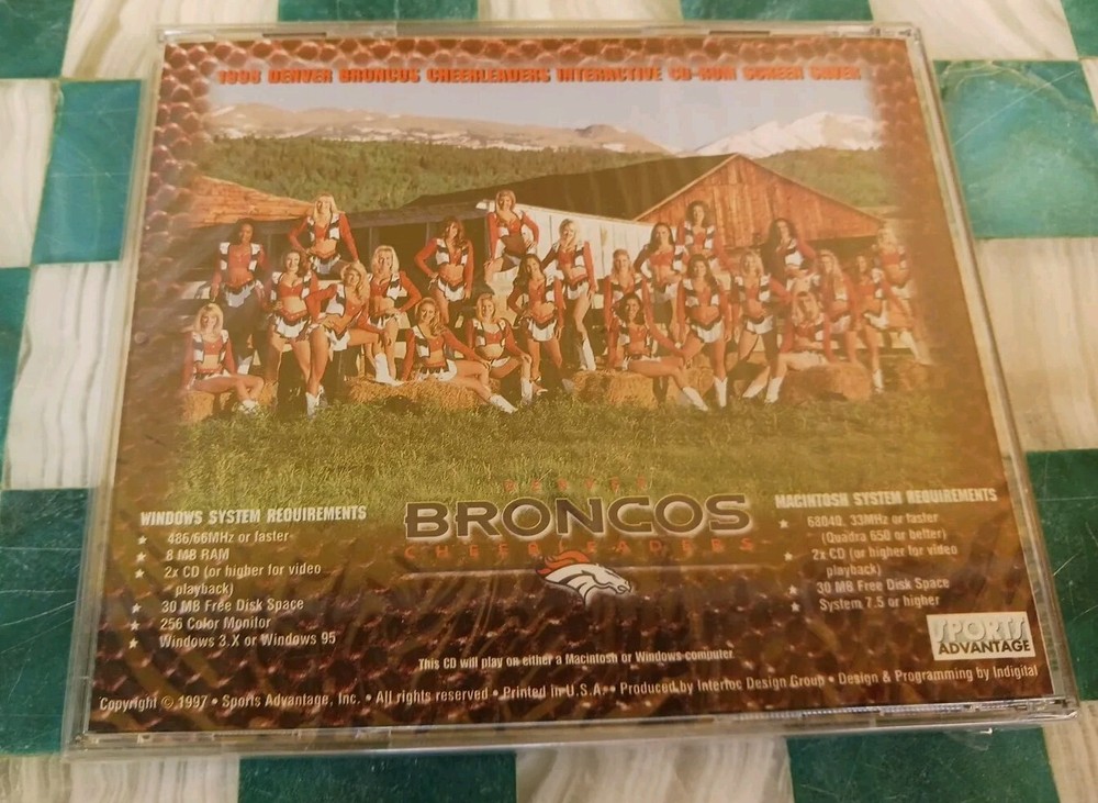 1998 Denver Broncos Cheerleaders Interactive CD-ROM Screen Saver