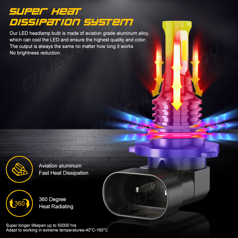 9012 LED Headlight Conversion Kit High/Low Beam Bulbs Super White Light USA Ship