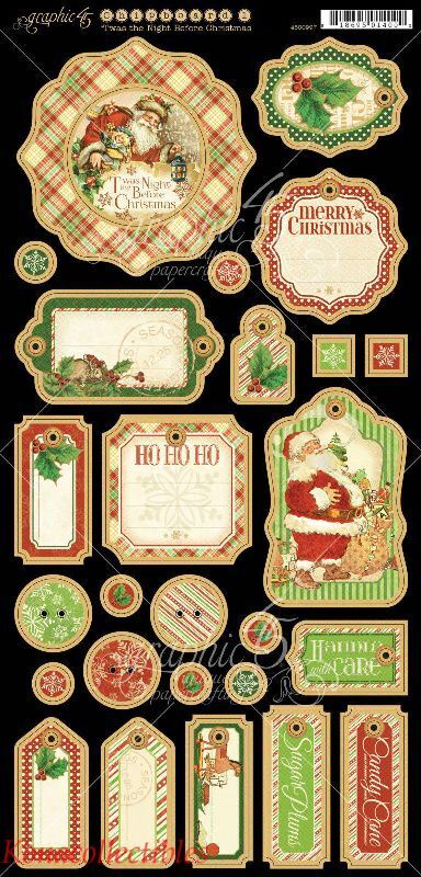 Graphic 45 Twas The Night Before Christmas Quality Chipboard