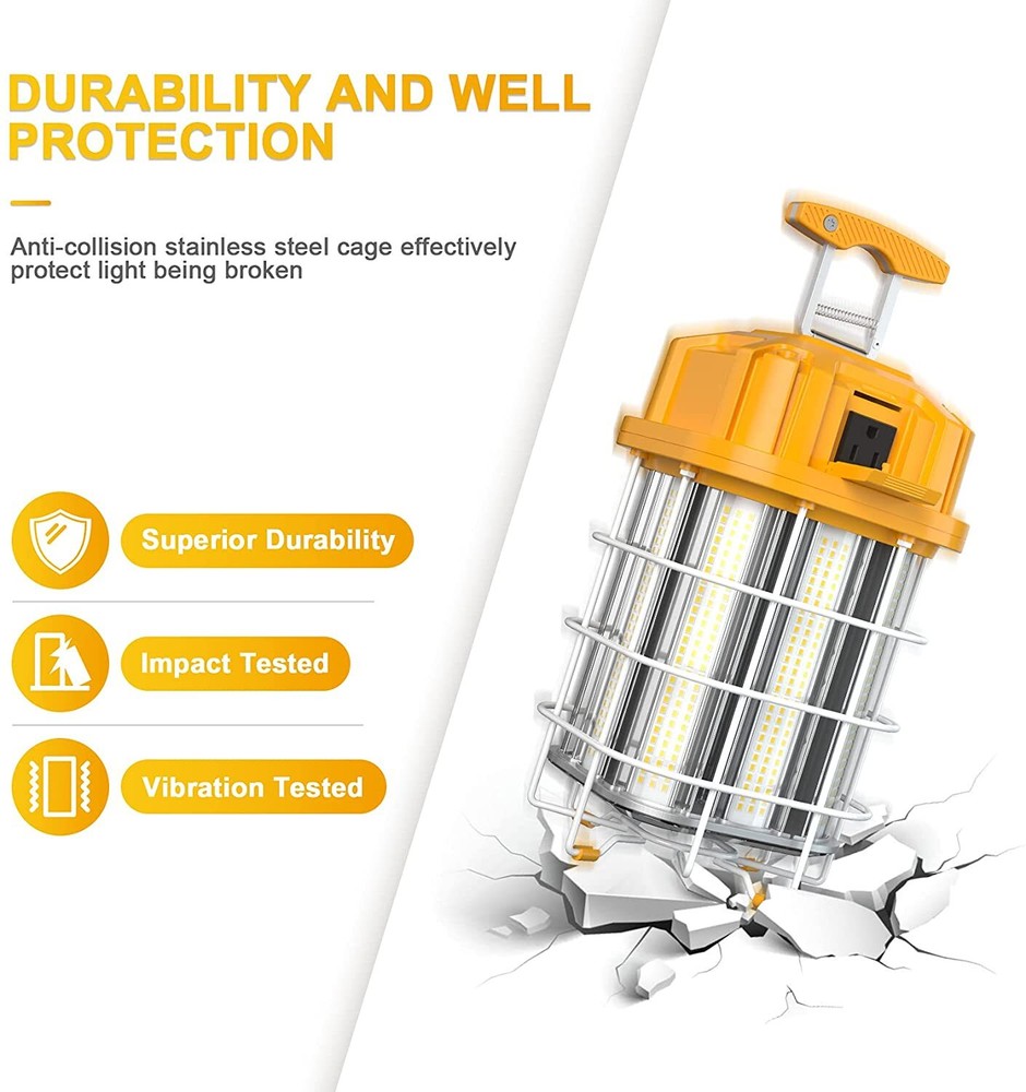 6 Pack LED Construction Light 80W 11200LM Job Site Garage Temporary Work Lights
