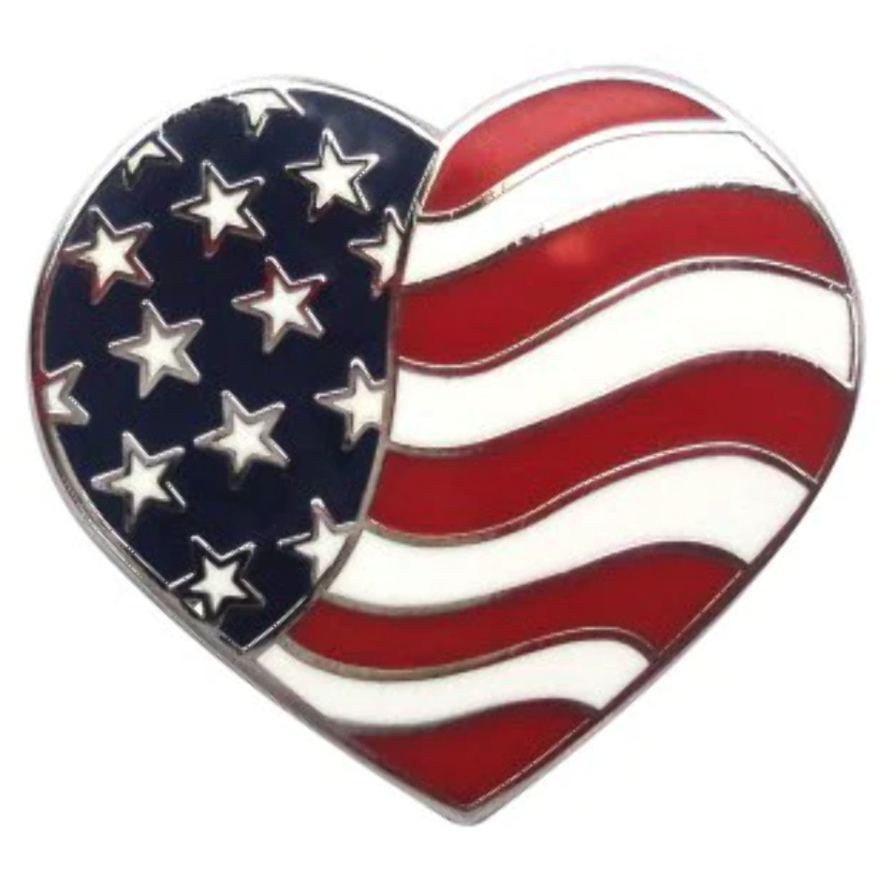 American Flag Heart Ball Marker