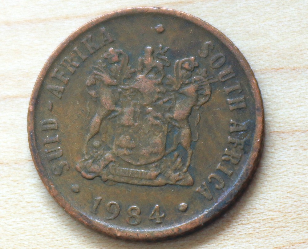 1984 South Africa 1 Cent Cape Sparrows